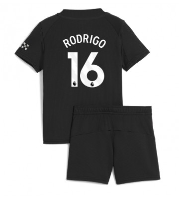 Manchester City Rodri Hernandez #16 Seconda Maglia Bambino 2025-26 Manica Corta (+ Pantaloni corti)